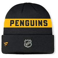 Men's Fanatics Black Pittsburgh Penguins Authentic Pro Rink Cuffed Knit Hat