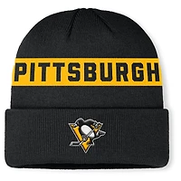 Men's Fanatics Black Pittsburgh Penguins Authentic Pro Rink Cuffed Knit Hat