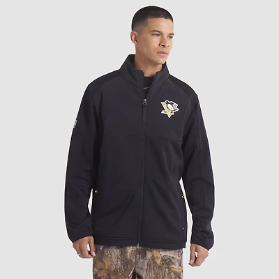 Veste zippée intégrale authentique Pro Rink des Penguins de Pittsburgh pour homme, noire, Fanatics