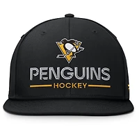 Men's Fanatics Black Pittsburgh Penguins Authentic Pro Rink Lockup Snapback Hat