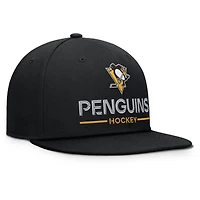 Men's Fanatics Black Pittsburgh Penguins Authentic Pro Rink Lockup Snapback Hat