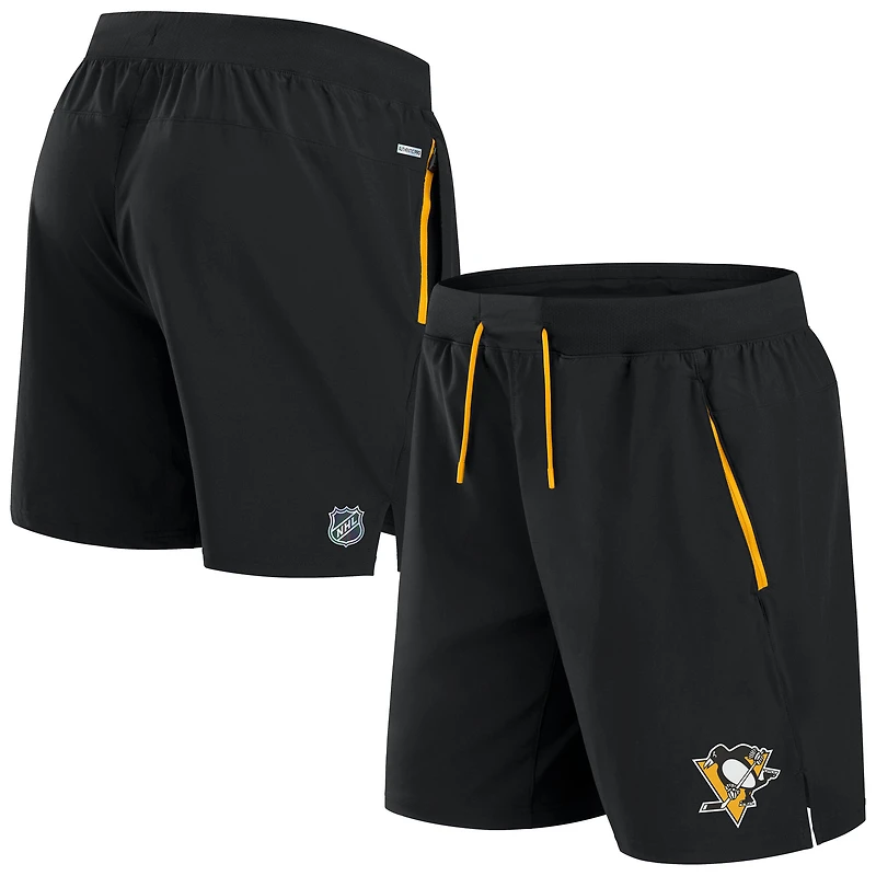 Short de performance authentique Pro Rink des Penguins Pittsburgh pour homme, noir, Fanatics