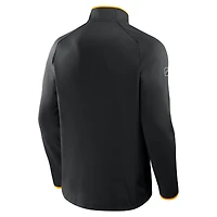 Men's Fanatics Black Pittsburgh Penguins Authentic Pro Rink Raglan Quarter-Zip Pullover