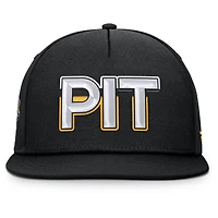 Casquette snapback authentique Pro Rink Team Code des Penguins de Pittsburgh pour hommes, noire, Fanatics