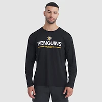 T-shirt à manches longues Fanatics noir authentique des Penguins de Pittsburgh pour hommes