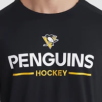 T-shirt à manches longues Fanatics noir authentique des Penguins de Pittsburgh pour hommes