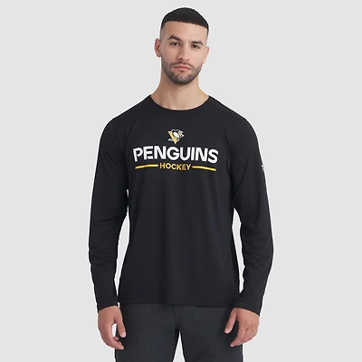 Men's Fanatics Black Pittsburgh Penguins Authentic Pro Rink Tech Long Sleeve T-Shirt