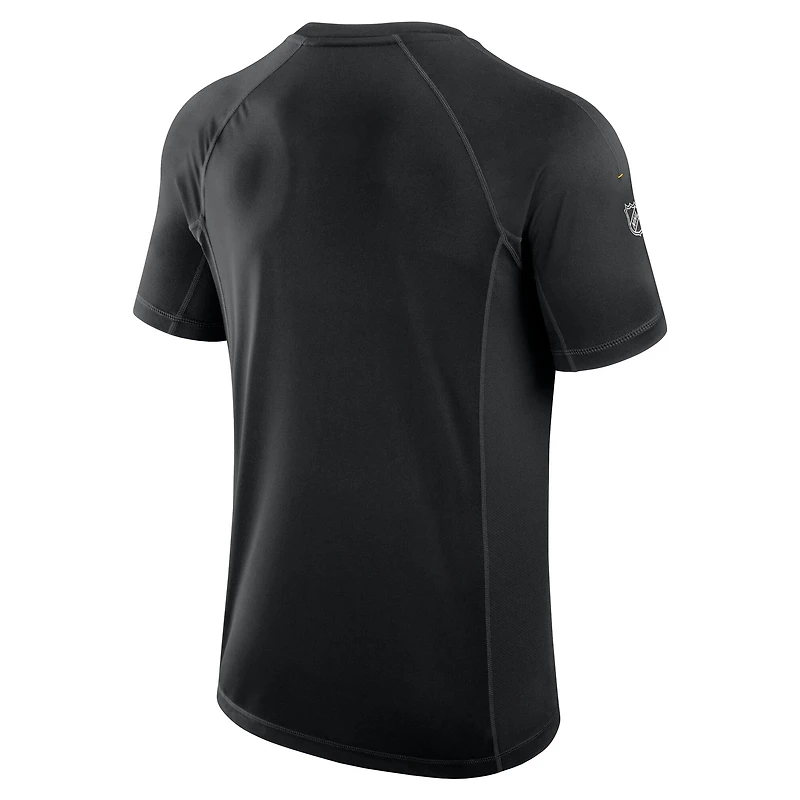 T-shirt technique authentique Pro Rink des Penguins de Pittsburgh pour hommes Fanatics noir