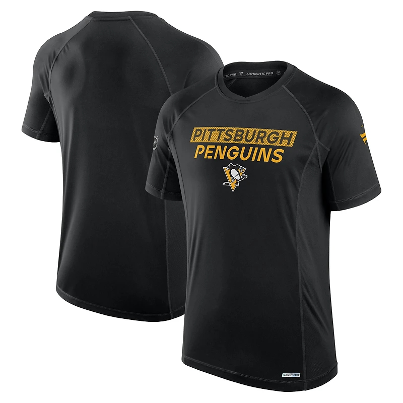 Men's Fanatics Black Pittsburgh Penguins Authentic Pro Rink Tech T-Shirt