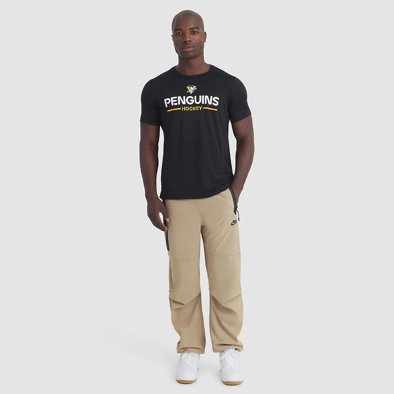 T-shirt technique authentique Pro Rink des Penguins de Pittsburgh pour hommes, noir, Fanatics