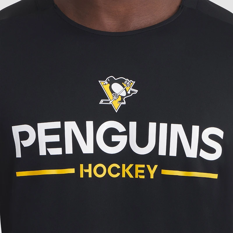 T-shirt technique authentique Pro Rink des Penguins de Pittsburgh pour hommes, noir, Fanatics