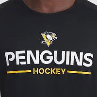 T-shirt technique authentique Pro Rink des Penguins de Pittsburgh pour hommes, noir, Fanatics