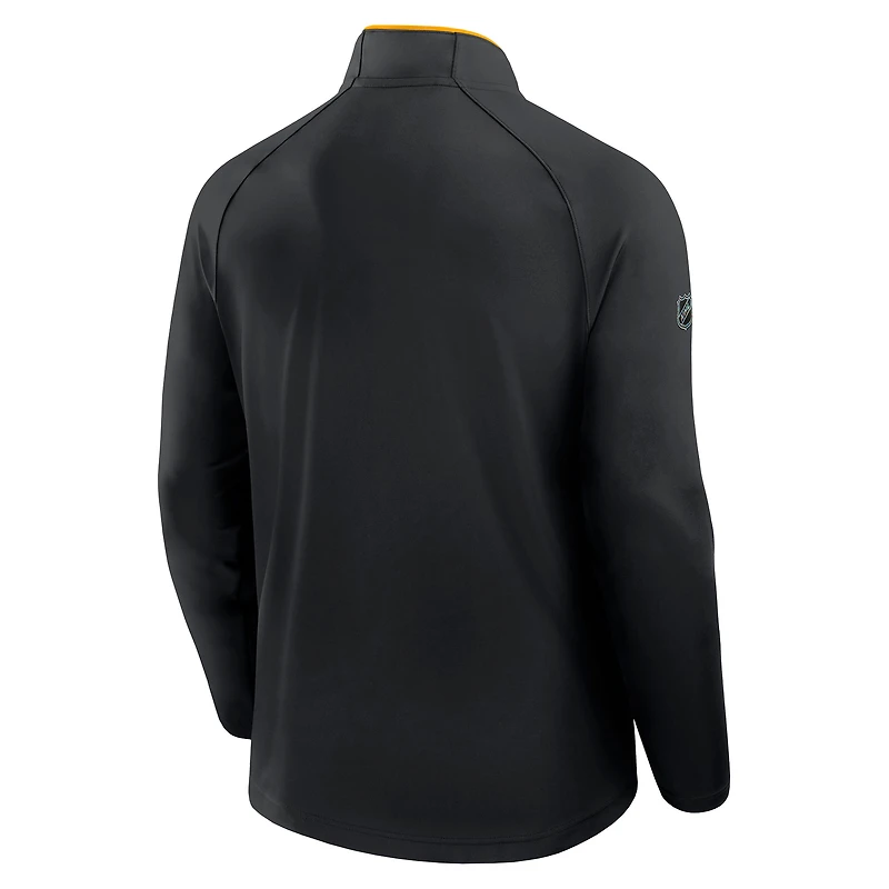 Men's Fanatics Black Pittsburgh Penguins Authentic Pro Rink Training Quarter-Zip Pullover