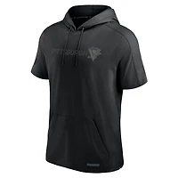 Men's Fanatics Black Pittsburgh Penguins Authentic Pro Road Short Sleeve Hoodie