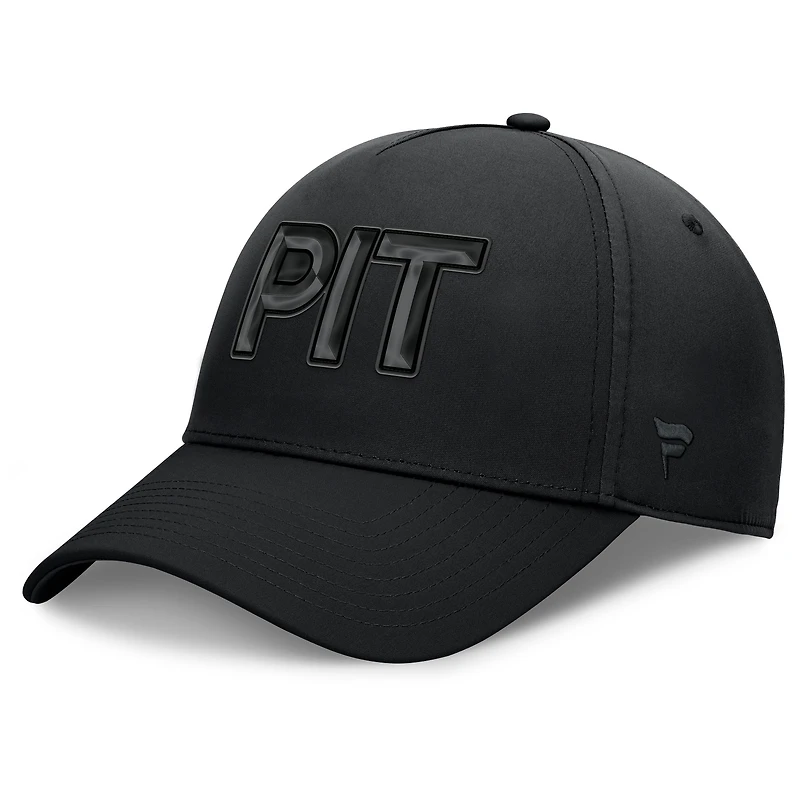Casquette Fanatics noire authentique pour homme des Penguins de Pittsburgh, équipe route professionnelle, Code Flex