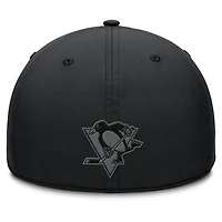 Casquette Fanatics noire authentique pour homme des Penguins de Pittsburgh, équipe route professionnelle, Code Flex