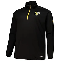 Men's Fanatics  Black Pittsburgh Penguins Big & Tall Authentic Pro Quarter-Zip Top