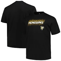 T-shirt noir Fanatics pour hommes des Penguins de Pittsburgh avec le mot-symbole Big & Tall