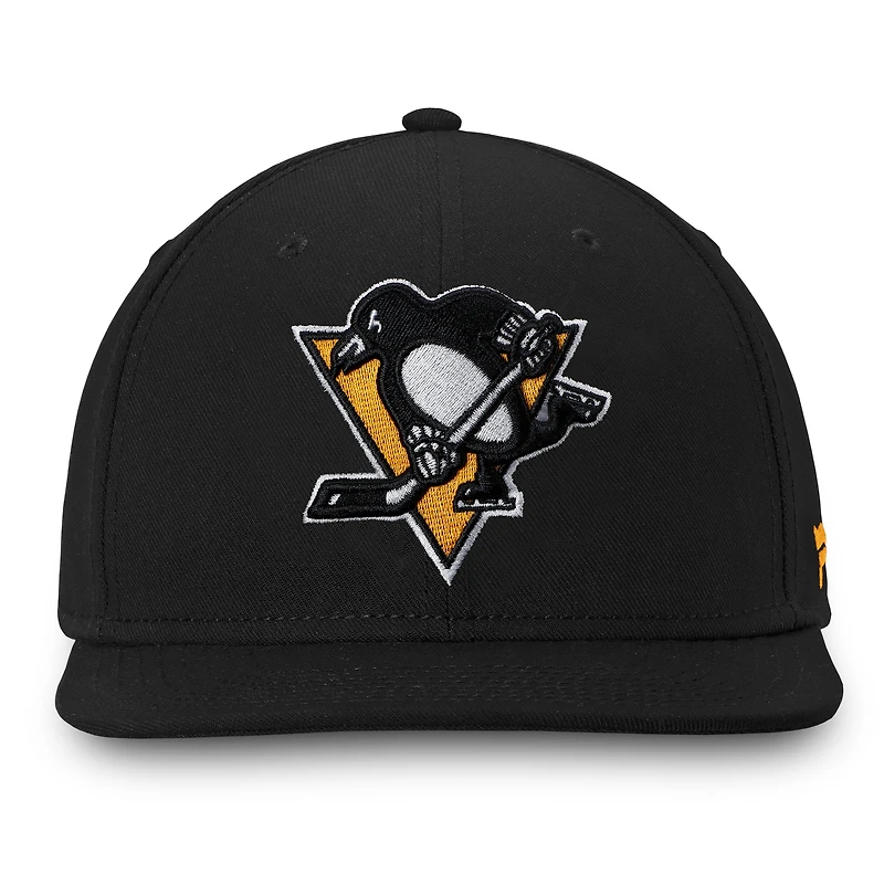 Men's Fanatics Black Pittsburgh Penguins Core Primary Logo Fitted Hat