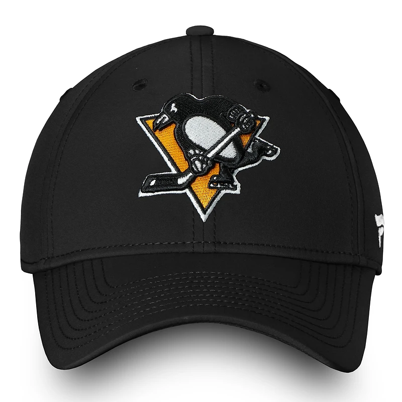 Casquette flexible noire avec logo principal des Penguins de Pittsburgh Fanatics pour hommes