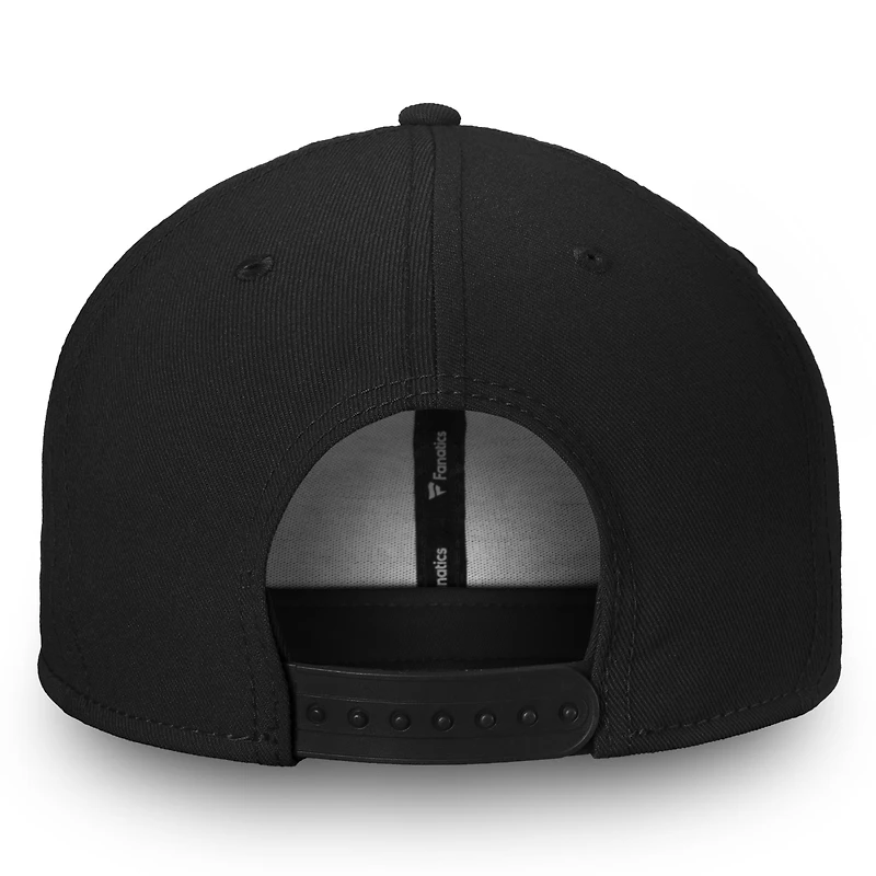 Casquette Snapback avec logo principal des Penguins de Pittsburgh Fanatics pour hommes, noire