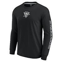 Men's Fanatics Black Pittsburgh Penguins Elements Strive Long Sleeve T-Shirt