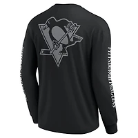 Men's Fanatics Black Pittsburgh Penguins Elements Strive Long Sleeve T-Shirt