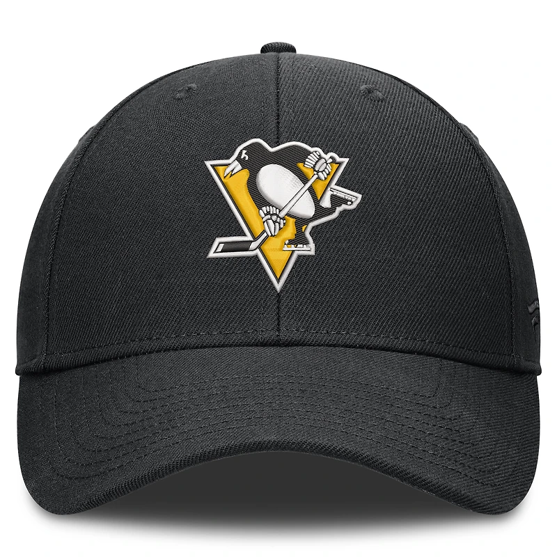 Casquette ajustable noire Pittsburgh Penguins Force pour homme de Fanatics
