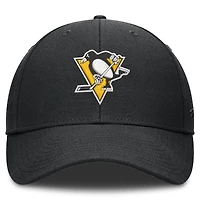 Casquette ajustable noire Pittsburgh Penguins Force pour homme de Fanatics