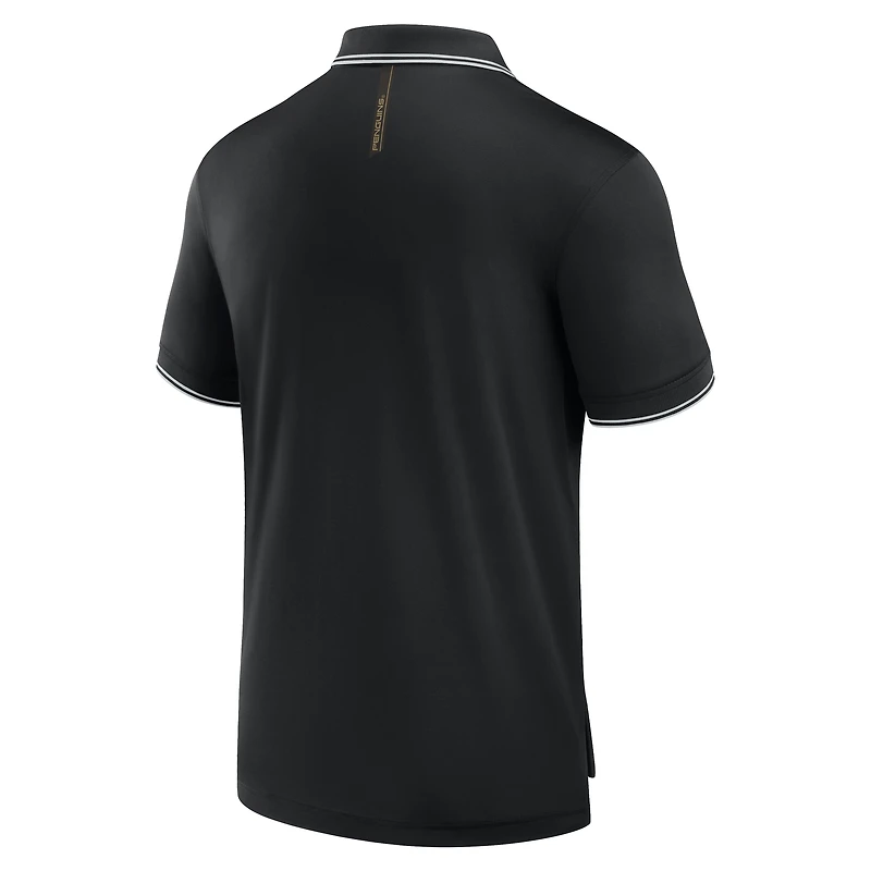 Polo noir Fanatics pour homme avec logo monochrome Front Office Move des Penguins de Pittsburgh