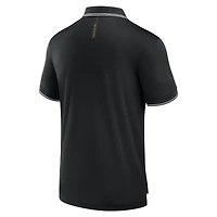 Polo noir Fanatics pour homme avec logo monochrome Front Office Move des Penguins de Pittsburgh