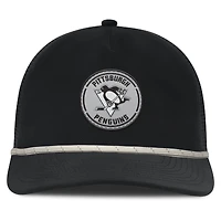 Men's Fanatics Black Pittsburgh Penguins Front Office Performance A-Frame Adjustable Hat