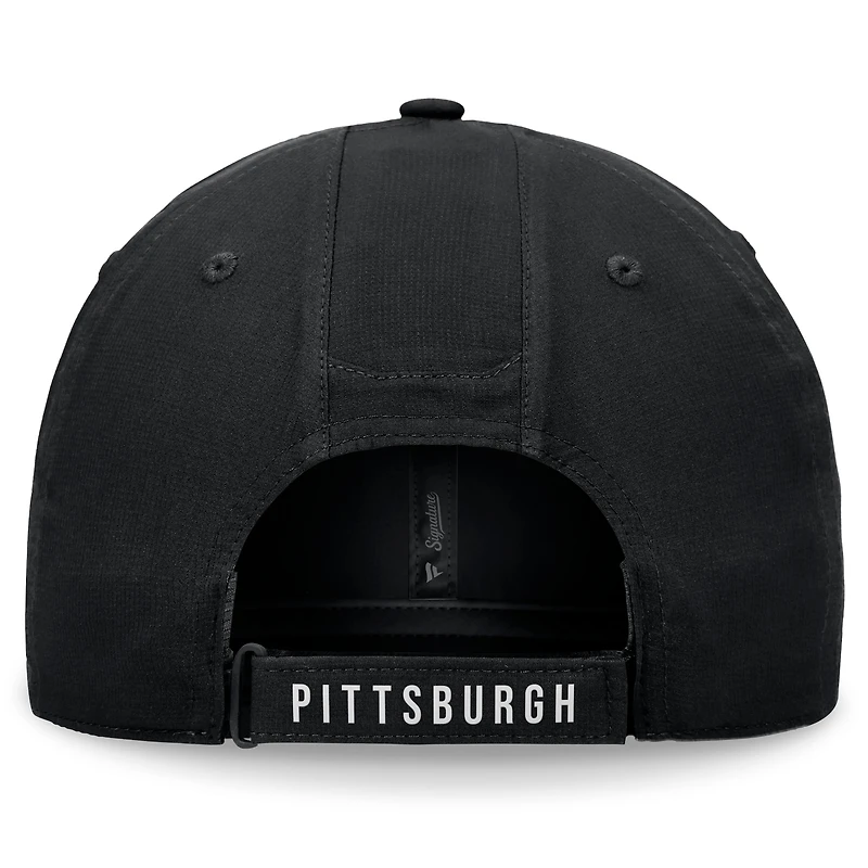 Men's Fanatics Black Pittsburgh Penguins Front Office Ripstop Adjustable Hat