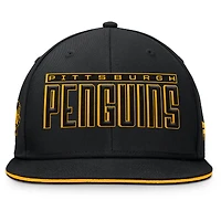 Casquette snapback Fundamental Gino Stack des Penguins de Pittsburgh pour hommes Fanatics Black