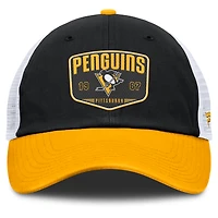 Casquette ajustable à usage unique Fundamental Trucker noire des Penguins de Pittsburgh pour hommes Fanatics