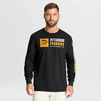 Men's Fanatics Black Pittsburgh Penguins Goal Crease Legacy Long Sleeve T-Shirt