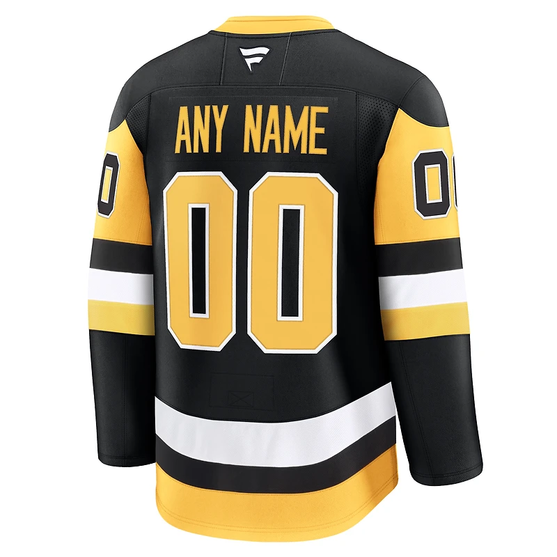 Maillot personnalisé haut de gamme pour homme Fanatics Black Pittsburgh Penguins Home