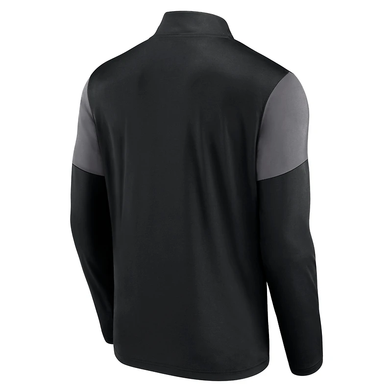 Haut zippé quart de tour avec logo des Penguins Pittsburgh Fanatics pour hommes, noir