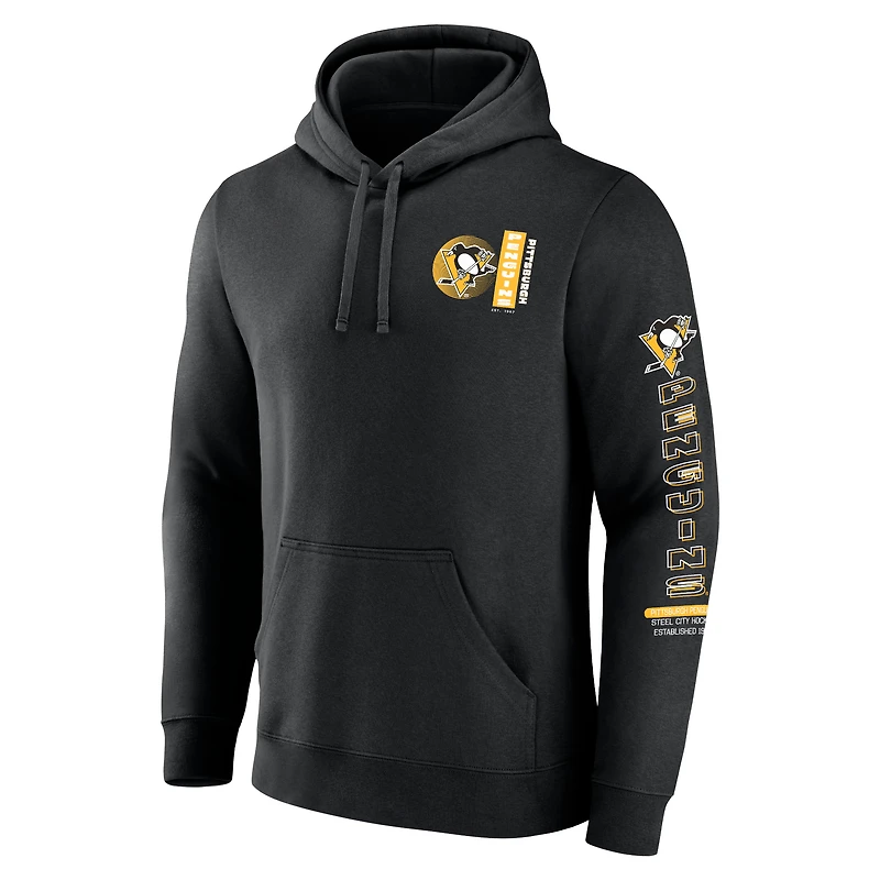 Chandail à capuchon noir Fanatics Revolution des Penguins de Pittsburgh pour hommes