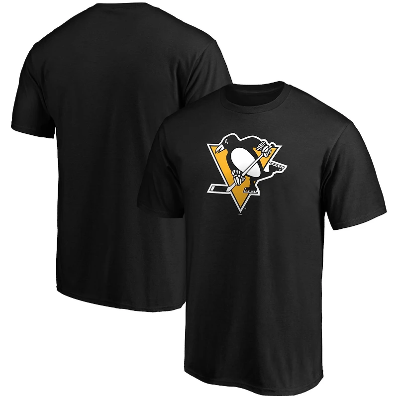 T-shirt noir avec logo principal de l'équipe des Penguins Pittsburgh Fanatics pour hommes