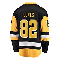 Maillot noir pour homme Fanatics Caleb Jones des Penguins de Pittsburgh, équipe à domicile Breakaway