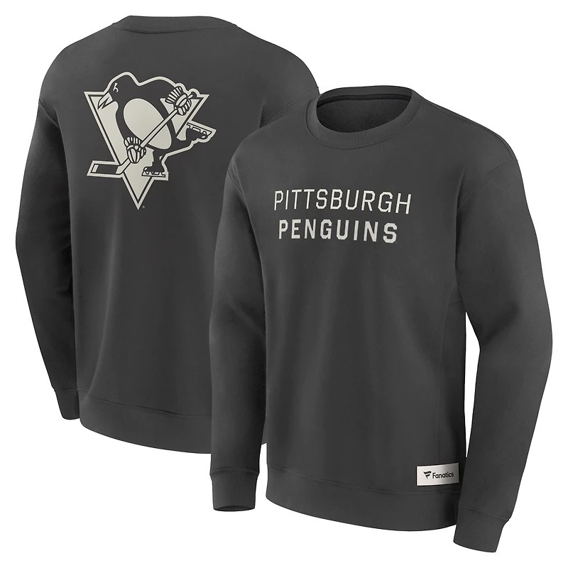 Men's Fanatics Charcoal Pittsburgh Penguins Elements Future Ground Lettering Pullover Sweatshirt