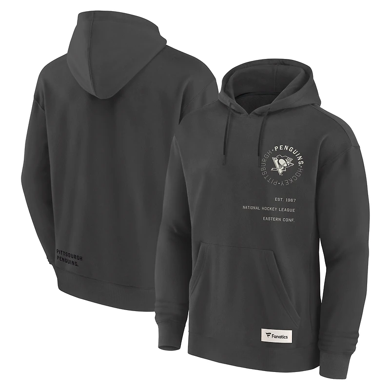 Sweat à capuche Future Ground Info pour homme Fanatics Charcoal Pittsburgh Penguins