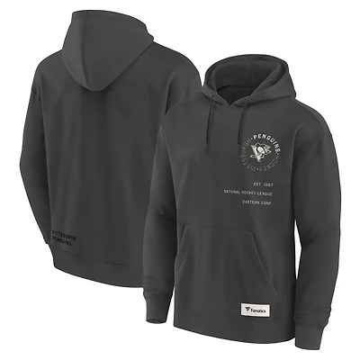 Men's Fanatics Charcoal Pittsburgh Penguins Future Ground Info Pullover Hoodie