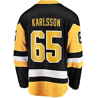 Maillot d'évasion à domicile noir des Penguins de Pittsburgh Fanatics Erik Karlsson pour hommes