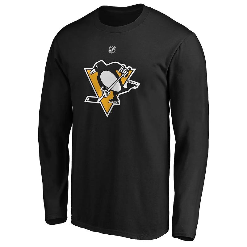 Men's Fanatics Evgeni Malkin Black Pittsburgh Penguins Authentic Stack Name & Number T-Shirt