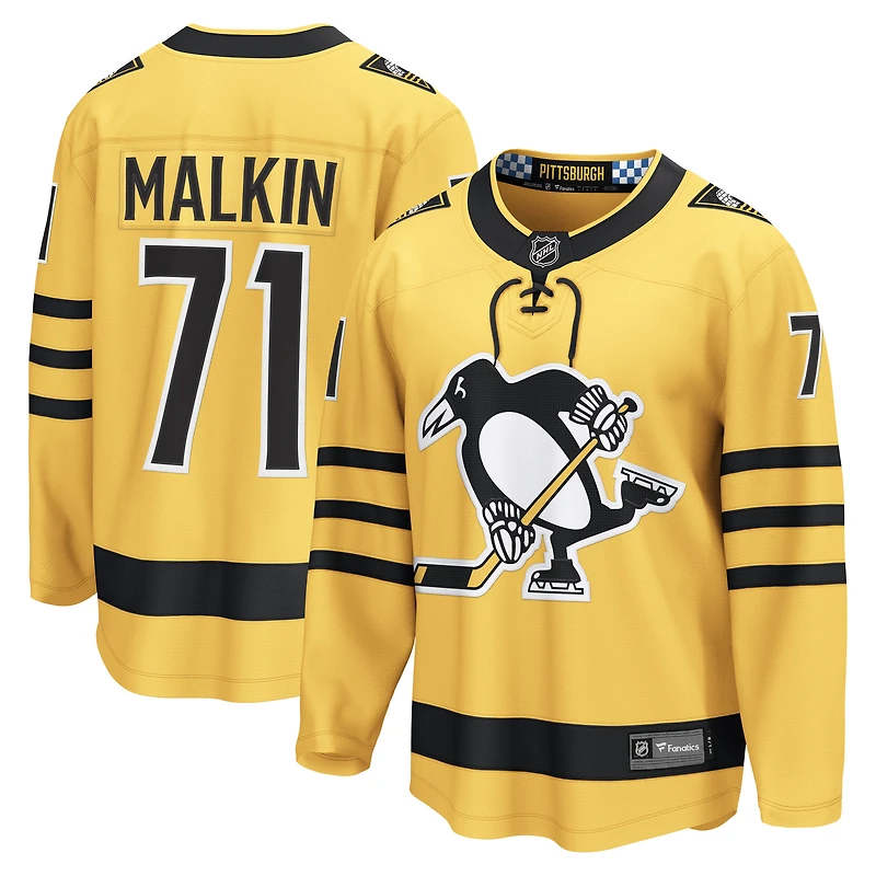 Men's Fanatics Evgeni Malkin Gold Pittsburgh Penguins Alternate Breakaway Player Jersey