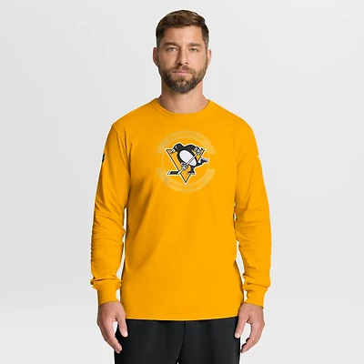 Men's Fanatics Gold Pittsburgh Penguins Authentic Pro Property Of Practice Long Sleeve T-Shirt