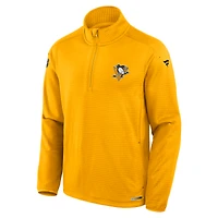 Haut à glissière quart de tour authentique Pro Rink des Penguins Pittsburgh Fanatics Gold pour homme