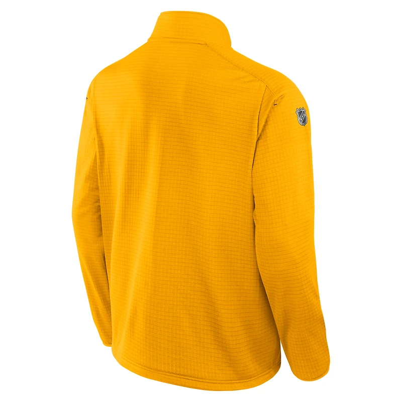 Haut à glissière quart de tour authentique Pro Rink des Penguins Pittsburgh Fanatics Gold pour homme